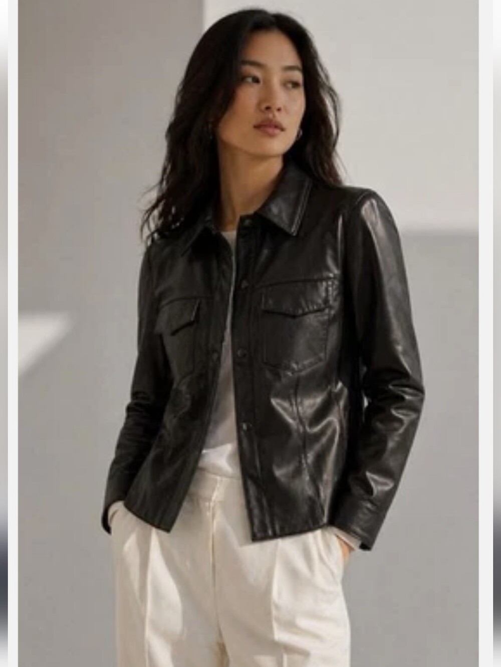 Black Rivet Black Leather Jacket Size Medium